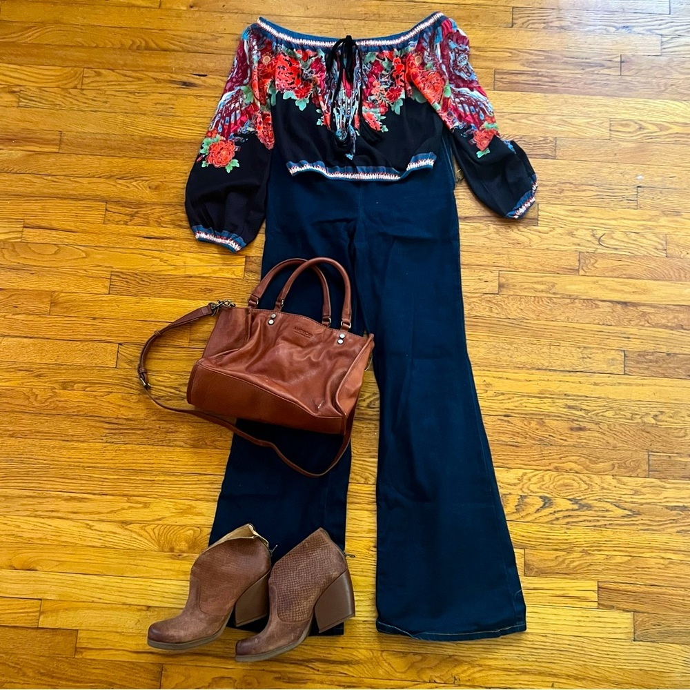 Boho off the shoulder long sleeve top